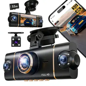 🚨 4CH 1080P Dash Cam | FREE 32G Card | 360° Full View | 24H Parking Monitor | New Driver Must Get🚗💥Non-rechargeable, must be used while plugged in. Automotive Dashcam