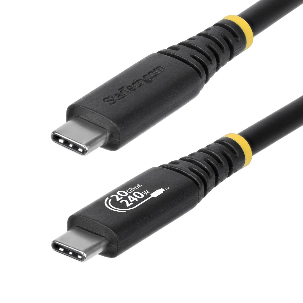 Startech CC6FT20GUSB4TP 6 ft USB4 USB-C (USB Type-C) 20Gbps High-Speed Charging Cable, Black for Smartphone, Cellphone & Chargers