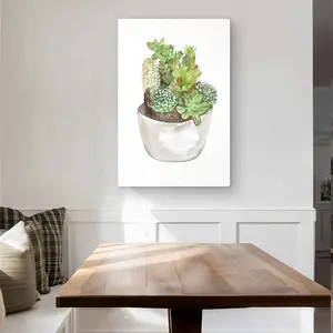 Begin Home Decor C1MP2436NK5X9J 24 x 36 in. Cactus Assortment In A Pot Wall Art - Botanical Kitchen Metal Print