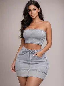 Olivia Bling Bling Folded Up Mini Skirt for Women - Stylish & Comfortable Bottom Wear - Womenswear