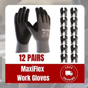[24 Pairs] Maxi Flex  PIP - Maxi Flex Gloves - Work Gloves Ultimate 34-874 Foam Nitrile Palm Coated Gloves
