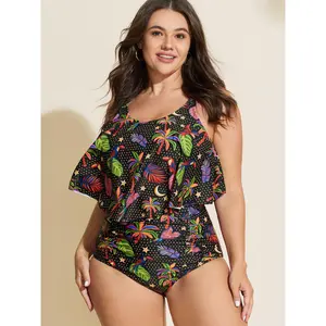 BLOOMCHIC Plus Size Women Clothing Tropical Print Skinny-Fit Bikini Bottoms, M-6X Sizes, 2026 Summer Vibes Swimwear,Spotlight,Summer wins,Deals for you days