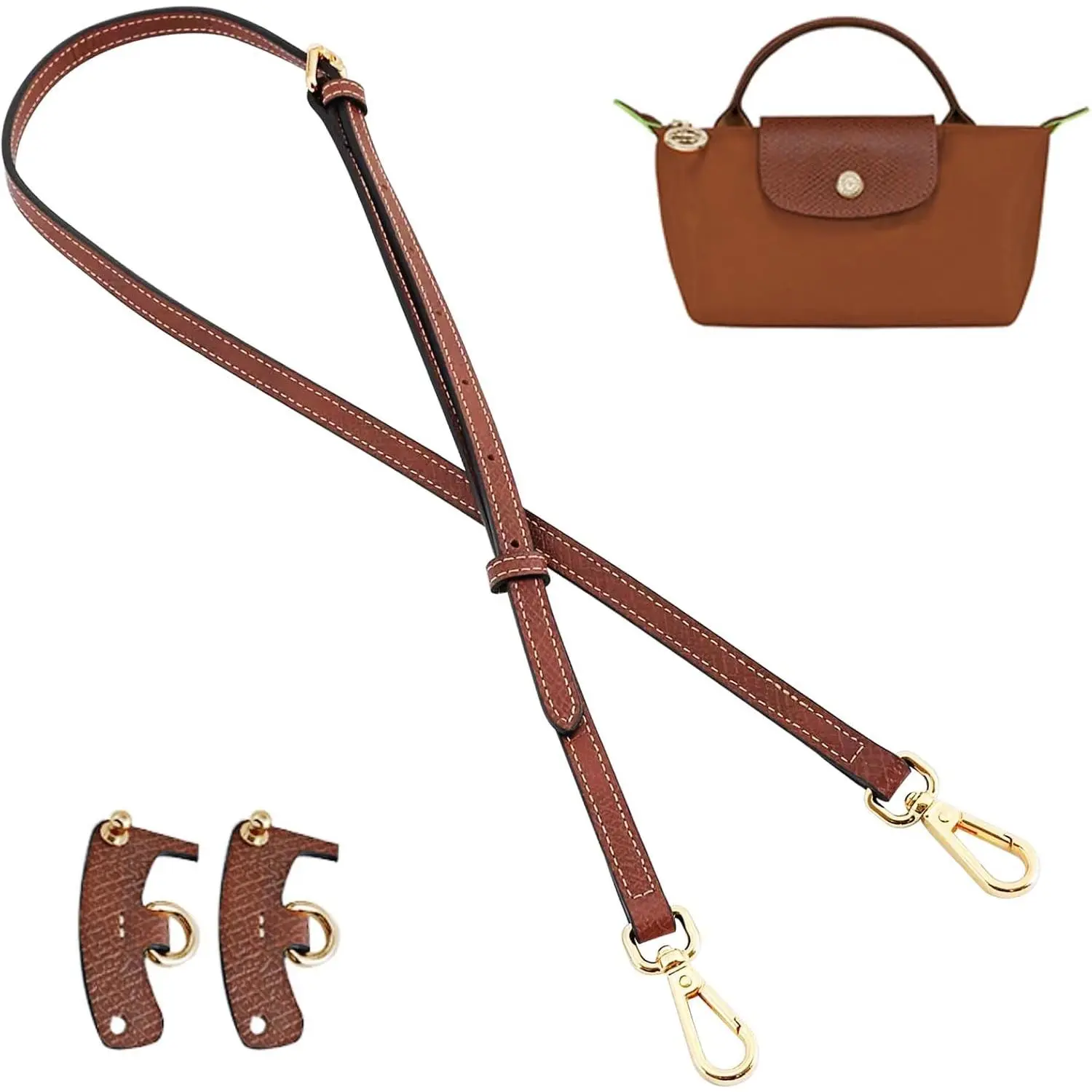Jiesinlov Leather Bag Shoulder Strap Replacement Kit, Adjustable Crossbody Conversion Kit with Shoulder Strap Handle for Mini Pouch Jiesinlov Leather Bag Shoulder Strap Replacement Kit, Adjustable Crossbody Conversion Kit with Shoulder Strap Handle for Mini Pouch