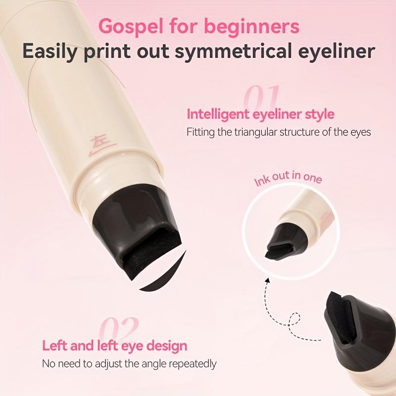 Rotating Eyeliner Stamp Pen,All-Day Makeup Wear - Women's cosmetics, Makeup tools,Dual-Head Design with Wing Stamp, Quick-Dry, Long-Lasting, Smudge-Proof for Easy Cat Eye, Sharp Winged Lines,TikTokShopBlackFriday, Christmas gifts.sharp cat eye look