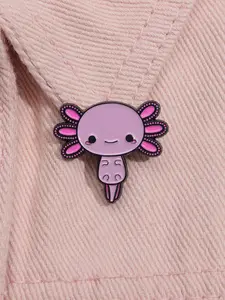 Cute Alligator Enamel Pin Cartoon Pink Amphibian Animal Metal Brooch Lapel Backpack Badge Fashion Jewelry Accessories Gift for Friends Fashion Accessory Durable Metal Pins Durability