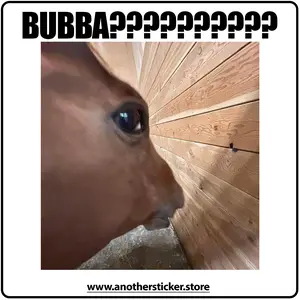 Bubba??? Horse Sticker - 2.5in x 2.5in Waterproof Matte BOPP, 100% Tariff FREE, Made in the US of A