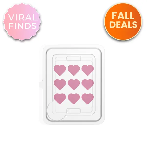 RIKI Loves RIKI Heart-Shaped Microneedle Acne Patch - 9 Count, Lightweight, Soothing, Deep Penetration, Breathable Anytime Acne Treatment Skincare Solution