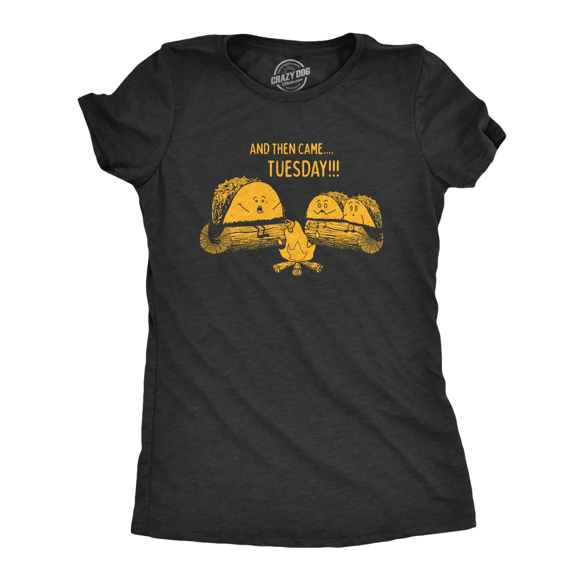 Womens Taco Tuesday Ghost Story T Shirt Funny Mexican Food Campfire Graphic Tee Funny Womens T Shirts Cute Vintage Fashion Casual Ladies T-Shirt Gift Cinco De Mayo Tops for Women Funny Food Top Women's Novelty Black