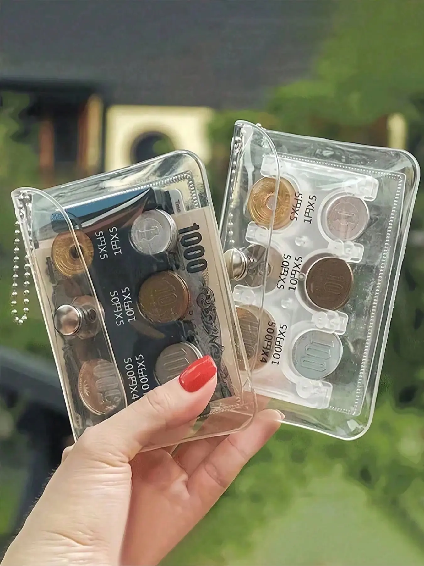 Portable Japanese Coin Holder Wallet, Mini Transparent Card Case, Credit Card Organizer, Business Card Holder, Travel Essential, Unisex Money Organizer, Best Gift for Family and Friends