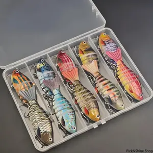 Multi-Jointed Fishing Lures Set, 5/10PCS 3.9In Hard Body Swimbait Crankbait, Lifelike Slow-Sinking Fishing Gear for Freshwater, Saltwater, Beginner Outdoor Use