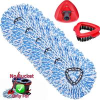 6 Blue Mop Heads+1Brush+1Base Combo