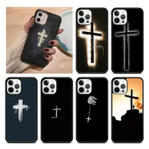 Cross on Bible Christian Catholic Phone Case For iPhone 16 15 14 SE 2020 XR XS 11 12 13 Mini Pro MAX Plus