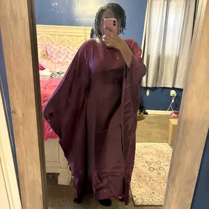 Women's Solid Color Round Neck Kaftan, Modest Fashion Long Sleeve Maxi Dress for Daily Wear, Women's Islamic Clothing for All Seasons