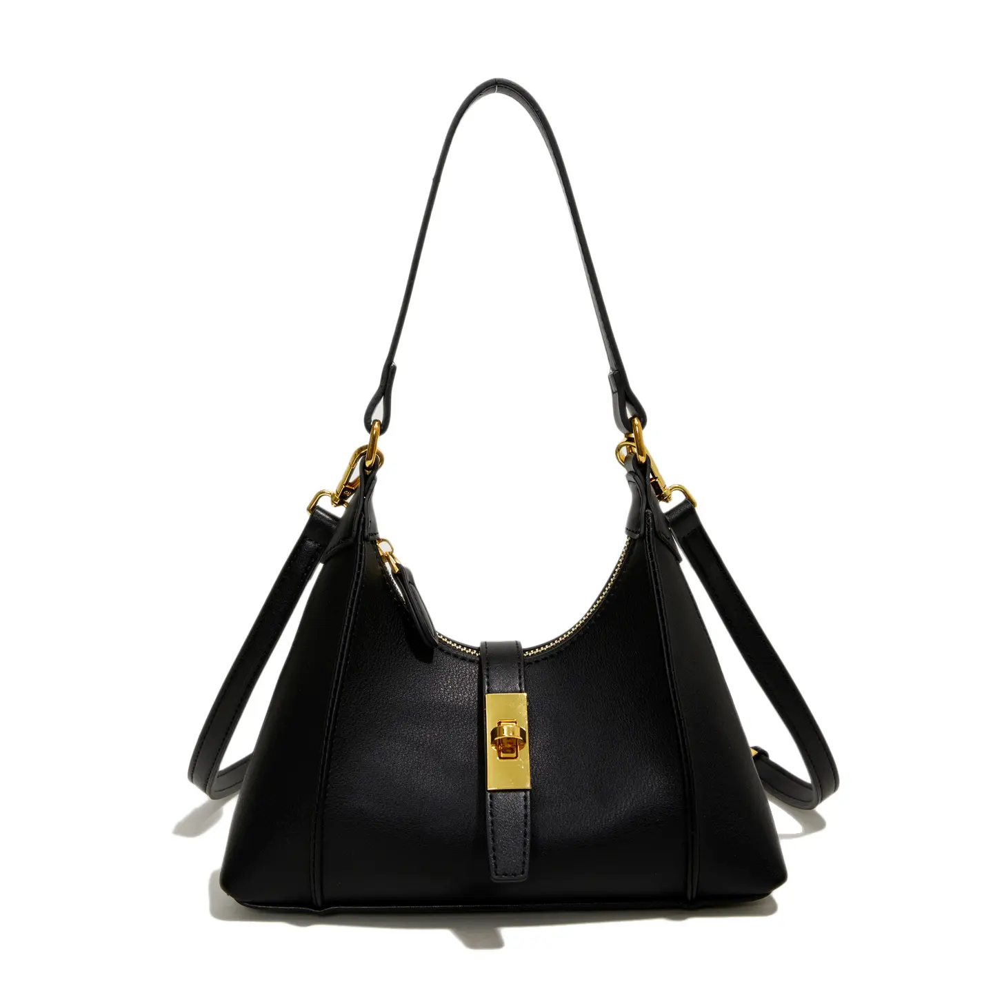 Women's Hobo Shoulder Bag, Chic Turn‑Lock Purse with Removable Crossbody Strap, Casual Daily Handbag For Work, Dating & Travel