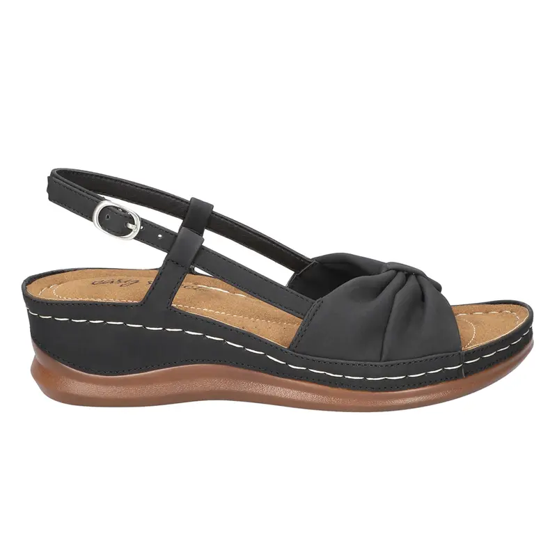 Easy Street Womens Jupiter Slingback  Casual Sandals Casual Low Heel 1-2" - Black
