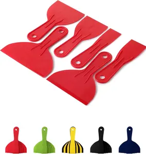 6 Pack Plastic Putty Knife Set - Paint Scraper, Spackle Tool, Spreader