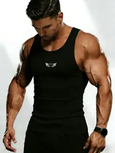 Men's Ribbed Tight-Fitting Vest, High Elastic Breathable Fabric, Slim Fit Muscle Show, Gym Training, Fitness Workout Vest, Daily Wear