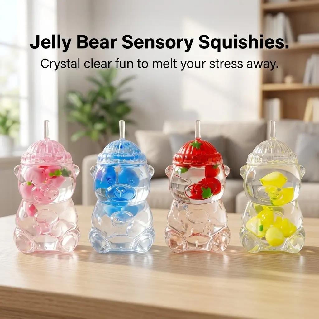 Stress Relief Squishy Bear Toy, Classic Novelty Toy for Kids & Teens