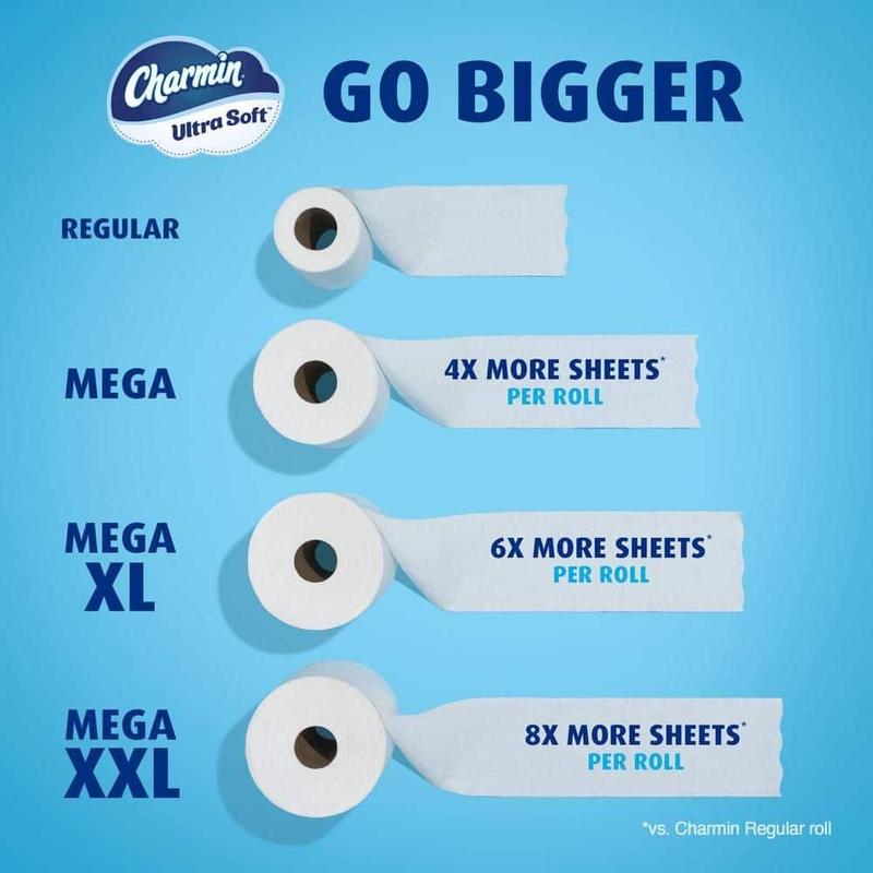 Ultra Soft Smooth Tear Toilet Paper Mega Plus Rolls 12 Count Treated for Softness and Better Tear Experience