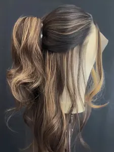 A 14 inch soft Highlight Brown Body Wave wig with a hair density of 150 and a size of 13x4100% human hair. It is a lace forehead wig with pre trimmed fetal hair, suitable for women's daily wear Human Hair Silky