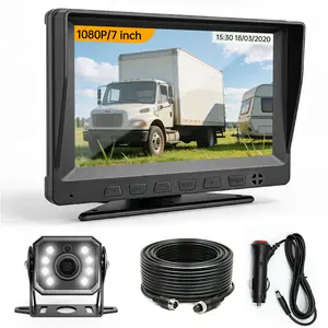 ConewVehicle Truck Backup Camera Plug and Play, 7'' AHD Rear View Camera for RV/Truck/Bus/Trailer/Camper/Van,No Delay,1080P HD, 150° Wide Angle, DIY Guide Lines, Night Vision, IP69 Waterproof