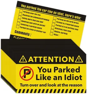 160 Piece Bad Parking Cards - 'You Parked Like an Idiot' Stickers with Multi Violation Reasons - 3.5 x 2 Inches