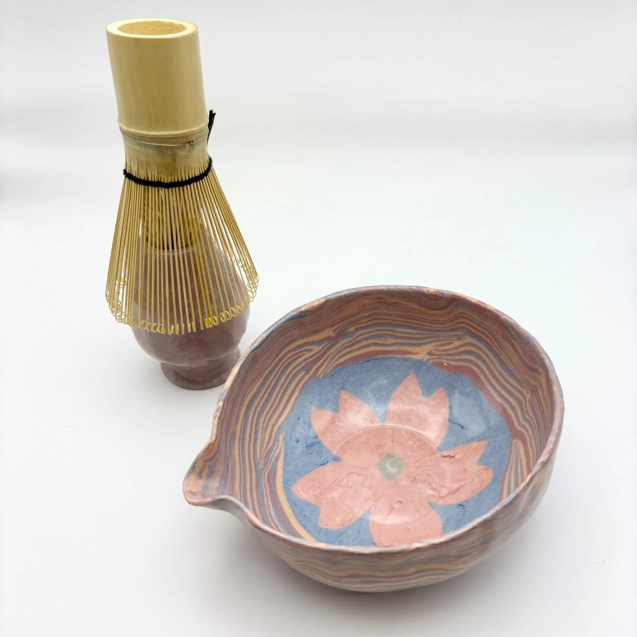 Sakura • Nerikomi Porcelain Matcha Bowl • 12 oz