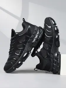 Men's Sporty Lace Up Sneakers For Men Casual Comfortable Breathable Running Shoes, Trendy Sports Shoes for Daily Wear, Casual Running Footwear