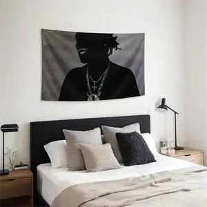 1pc Hip Hop Album Tapestry |   Carson Rapper Flag Design room Wall Decor With Brass Grommets |   Includes Free Installation Kit |   Perfect For Man Cave, College Dorms & Home Decoration， bedroom decor cool stuff for room mens room decor trippy room decor