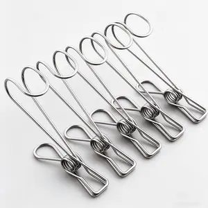 5-Piece Stainless Steel Binder Clips - Multifunctional Hooks, Suitable for Kitchen & Bathroom Towels, Snack Storage, and More