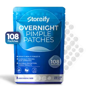 Storeify Pimple Patches for Face , Hydrocolloid Acne Patches , Cute Round Shape Zit Covers , Spot Stickers with Tea Tree and Salicylic Acid , 3 Sizes , 108 Count Skincare Clear