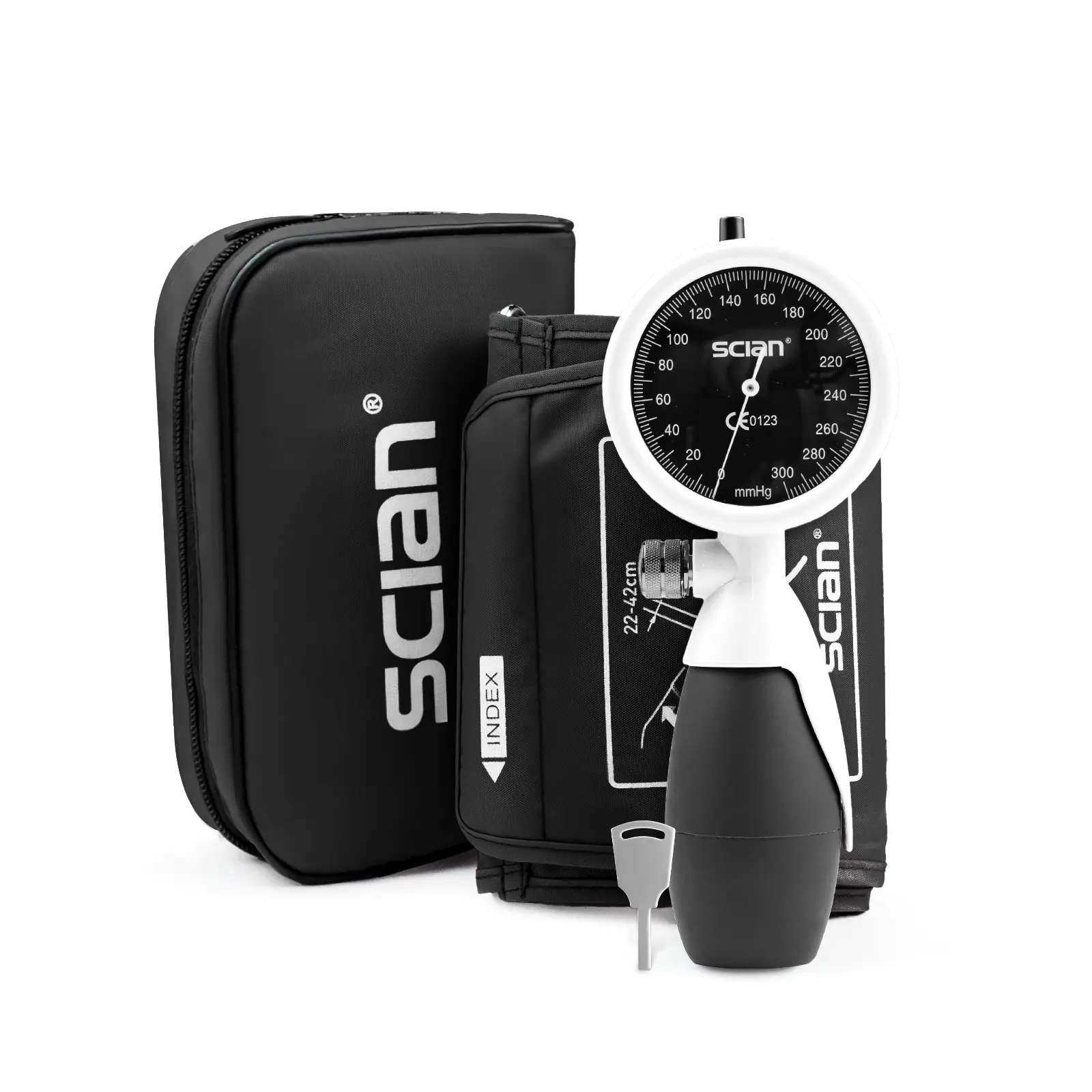 Scian Manual Blood Pressure Monitor Kit – Palm Style Aneroid Sphygmomanometer with Adult Cuff 8.7"-16.5", Easy-Read Dial, Portable Carrying Bag for Nurses, Doctors, Students & Home Health Monitoring