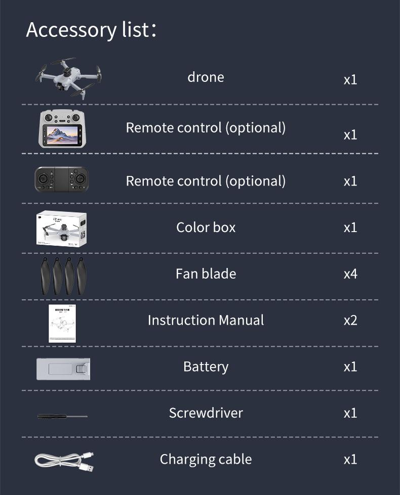 CJCMALL i7 PRO Brushless Drone with 4K HD Dual Camera, 4CH 2.4GHz Remote Control, Intelligent Obstacle Avoidance, Optical Flow Positioning, Foldable Design, 12 Minutes Flight Time