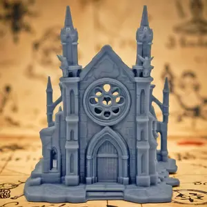 3D Printed War Terrain Forgotten Light Temple, Dnd Scene Building Set, Dice Game Kit, Board Game Props, Desktop Gaming Accessories, Holiday Gift