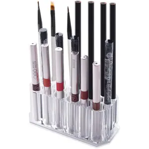 Acrylic Lip Liner Organizer & Eyeliner Organizer, 26 Space Storage 20 Standard 6 Jumbo Cosmetic Pencil Makeup Brush Makeup Display Case Refillable Container