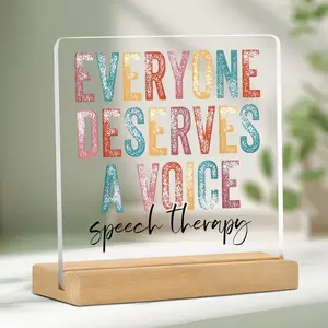 Mental Health Decor Acrylic Desktop Sign for Speech Therapy, Essential Therapy Office and Classroom Decoration, Perfect Speech Therapy Gift, Acrylic Plaque Decor