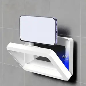 360° Rotatable Bathroom Mobile phone case, Wall-Mounted Shower Waterproof Phone Stand, Anti-Fog Mobile Mount, Phone Holder for Bath, Kitchen, Bedroom
