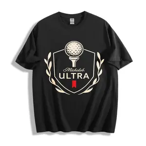 Casual Style Unisex T-Shirt With Golf Ball And Michelob Ultra Logo Design Perfect For Summer Outings And Leisure Activities Ideal Gift For Golf Enthusiasts And Beer Lovers