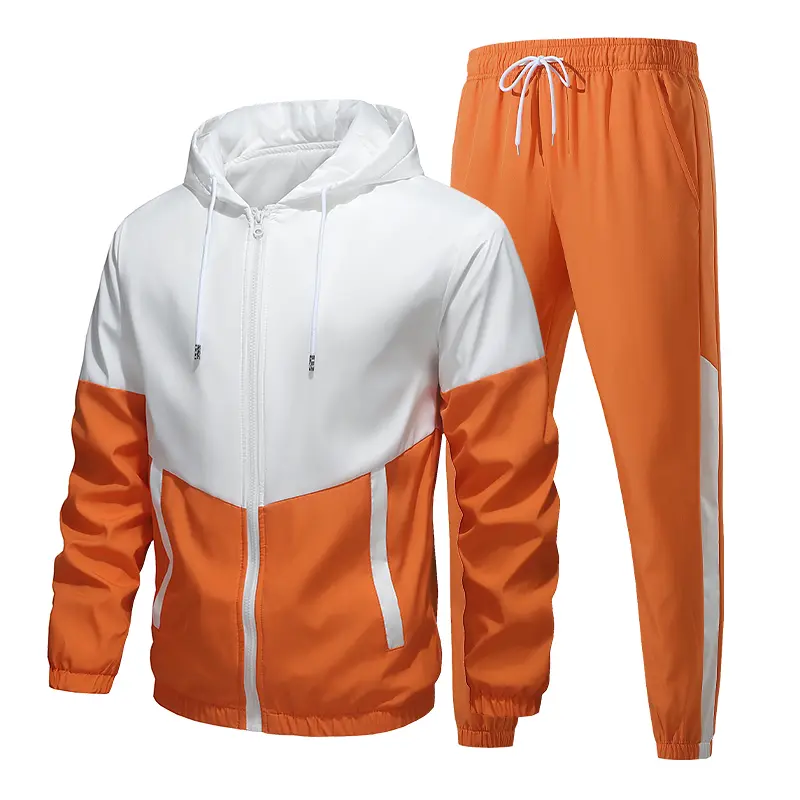 Men's Spring Autumn Outfit Jacket & PantsCasual Fashion Sports Hooded Jacket &Jogger Pants