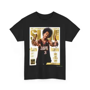Allen Iverson- Slam Gold Edition - nostalgic - Classic Crewneck Cotton Fabric Top Unisex - TShirt - #VezzyWorld 👽🖖🏾 Menswear Medium Streetwear Casual