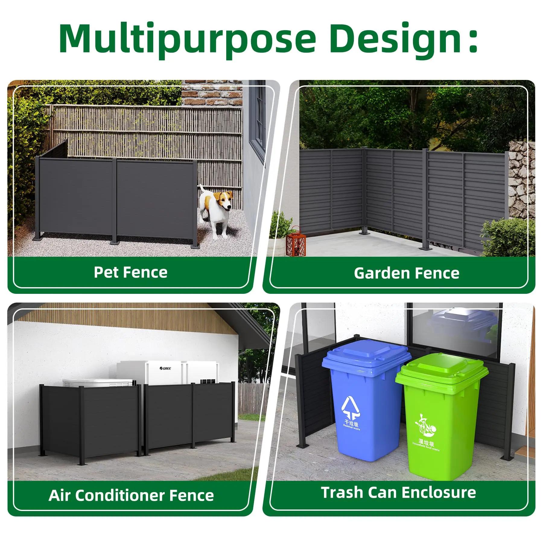 Metal Decorative Fences for Garden Backyard Patio Outdoor Privacy Screens Trash Can Enclosure Air Outdoor Furniture