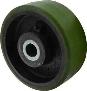 Albion Casters 8" Diam x 3" Wide, Polyurethane Caster Wheel 2,520 Lb. Capacity, 3-1/4" Hub Length, 1-1/4" Axle Diam, Roller Bearing PY0850120