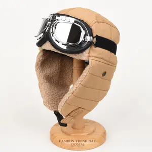 New simple fashion warm pilot Lei Feng hat men and women winter cycling ear protection warm locomotive locomotive cotton hat