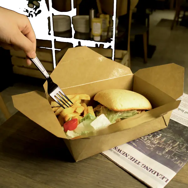[200 ct] Paper Take-Out Boxes | #3 | 76 oz | Kraft