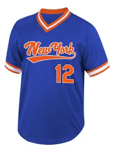 Men's Striped Trim Letter & Figure Patched Short Sleeve Baseball Jersey, Jersey Tee, Loose Casual Sporty Breathable  V Neck Top for Daily Wear, Men's Clothes for All Seasons