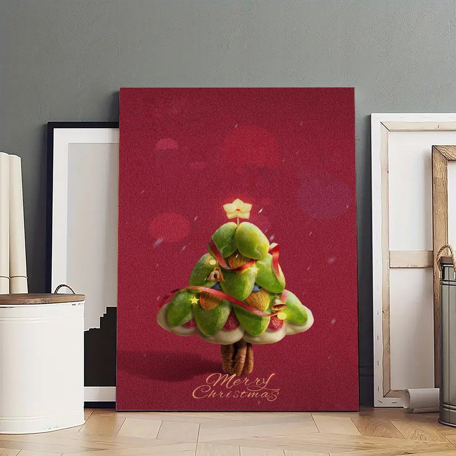 Merry Christmas Poster Christmas Tree Poster Decorative Painting Canvas Wall Art Picture Print Modern Family Bedroom Decor