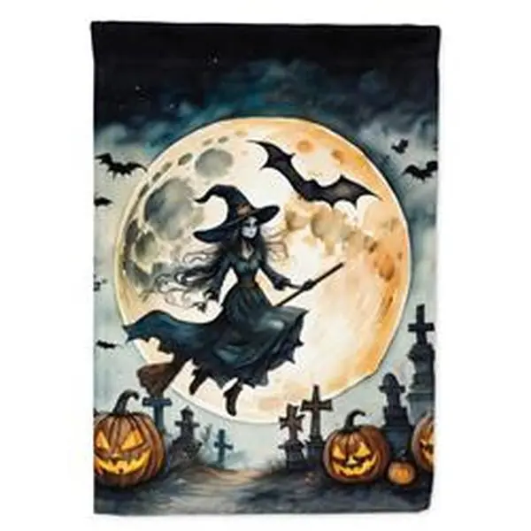 40 x 28 in. Unisex Flying Witch Spooky Halloween House Flag