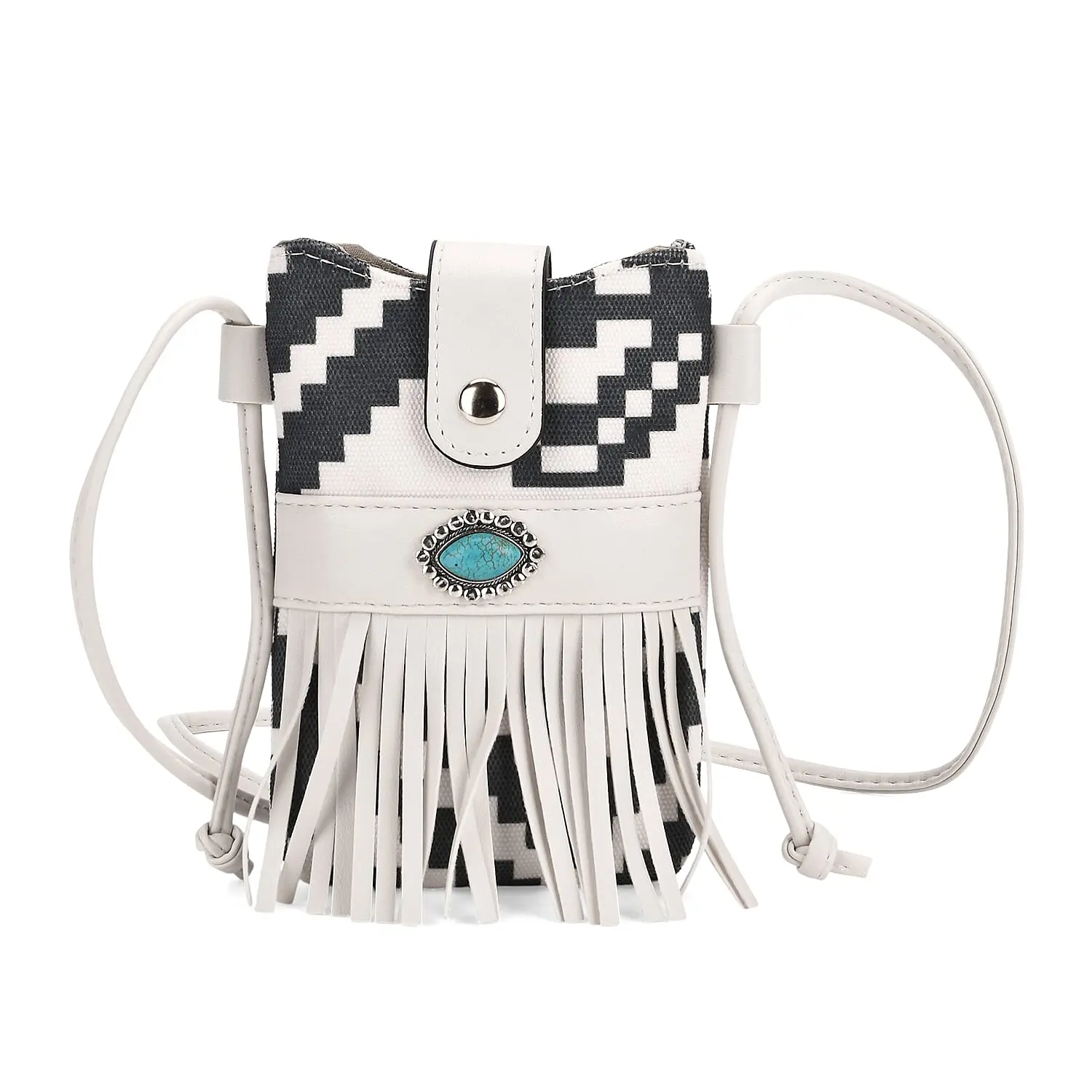 White Rhombus Multi Tassel
