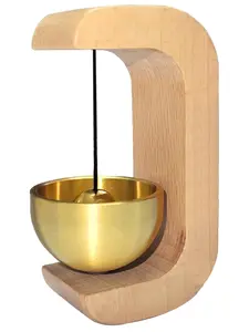 Suction Door Solid Wood Wind Chime | Magnetic Shopkeeper Bell Opening, Wooden Door Bells Chimes For Business & Home - Housewarming Gift, Garden & Refrigerator Use (Wood Color)