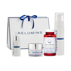 Relumins Advance Morning Radiance Routine Set, Skincare Gift This Summer Time – Facial Cleanser, Repair Serum, Glow Cream, & Gluta1000 Capsules - Hydration Nourishment Smooth Radiant Daily Skincare